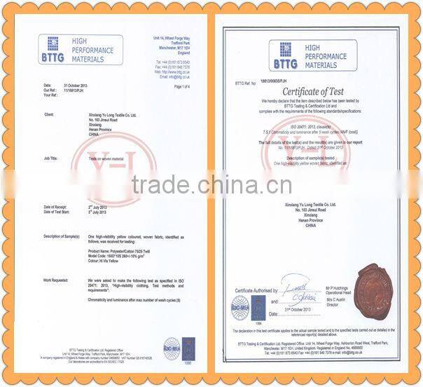 wholesale cheap fabric EN20471 hi-vis fabric for safety clothing