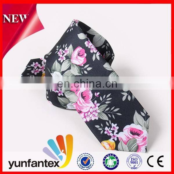 2017 newest design style casual 100 cotton printed necktie for men