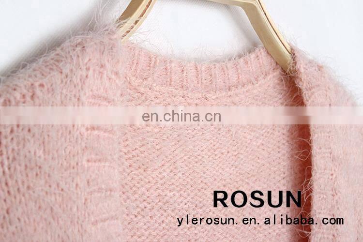 High fashion womens clothing pure color cardigan hand knitted sweater
