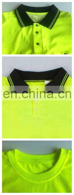 Quality Safety Yellow Polo Net Shirt for Worker KF-301-A4