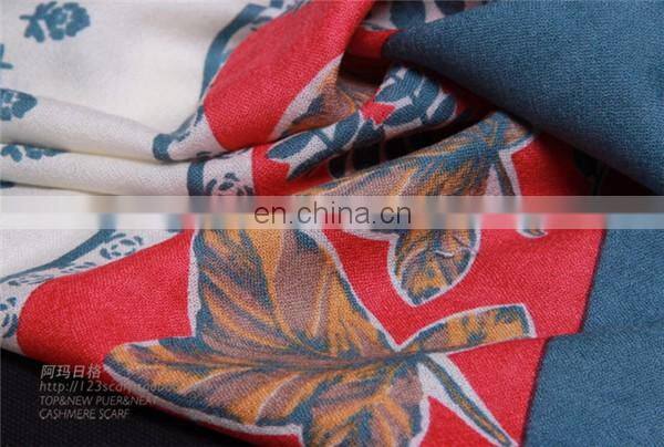 2016 indian style autumn winter warm women wool shawl plain woven worsted thin 80s pure wool print scarf