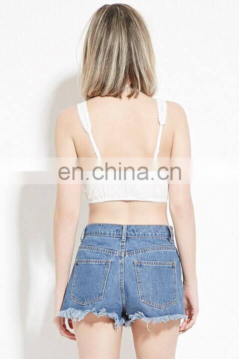 Ladies Floral Mesh Crop Top Plain