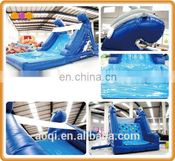 AOQI products water slide with plunge pool with free EN14960 certificate