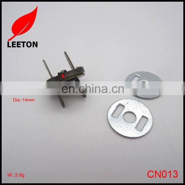 Dongguan supply 14mm thin anti-brass magnetic snap fastener