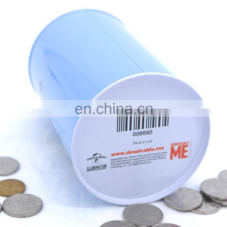 Custom cylindrical iron coin bank tin cans wholesale