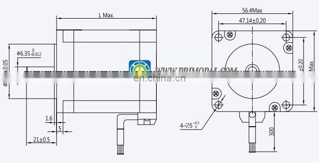 0.9 Step Angle 2 Phase NEMA 23 Stepper Motor