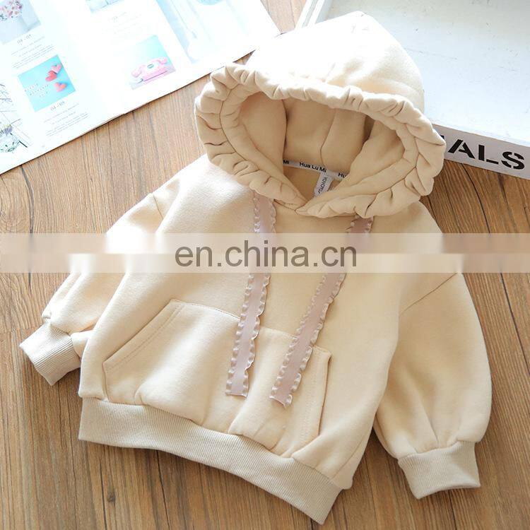 Solid color blank girls hoodie winter fleece girls kids hoodie Thicken Terry Hoodie on Sale Velvet Hoodie