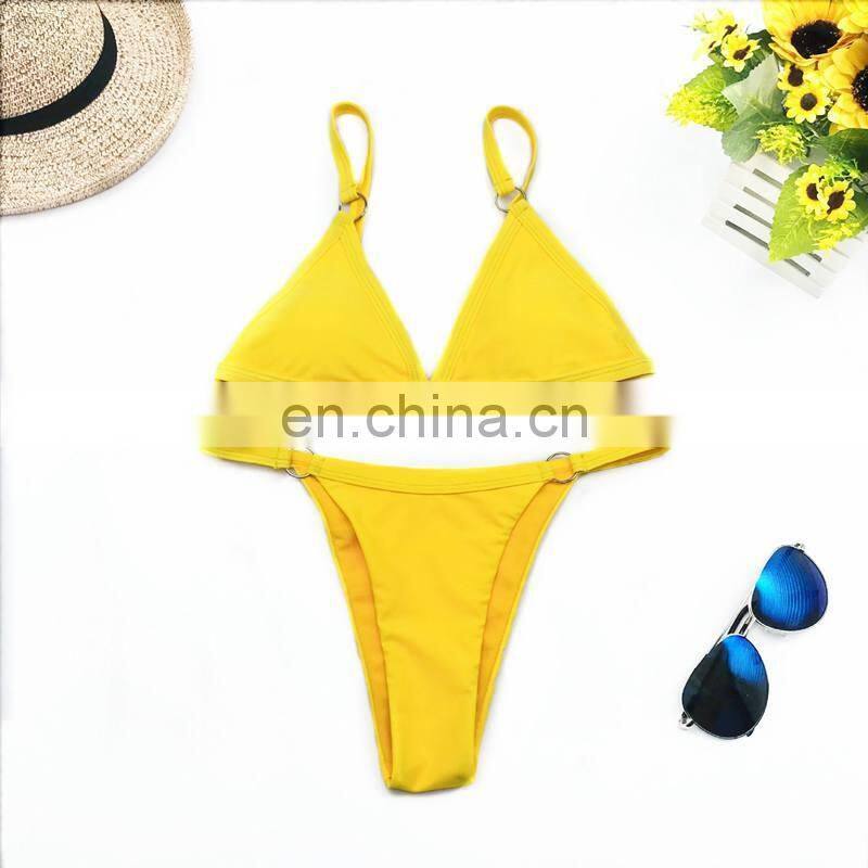 Micro Mini Bikini Solid Color Brazilian Bikini Biquini Swimwear Women 2019 New Swimsuit Sexy Triangle Bathing Suit Plavky Badpak