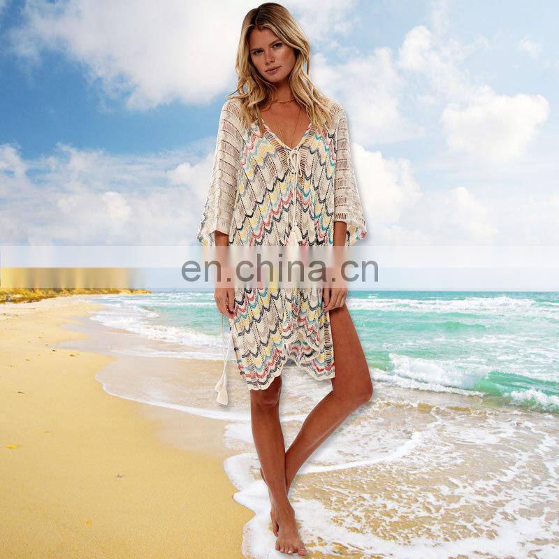 Plus size Knit Beach Cover up Pareo Beach Swimsuit Cover up Sarong Robe Plage Bikini cover up Swimwear Beach Tunic Cover-up