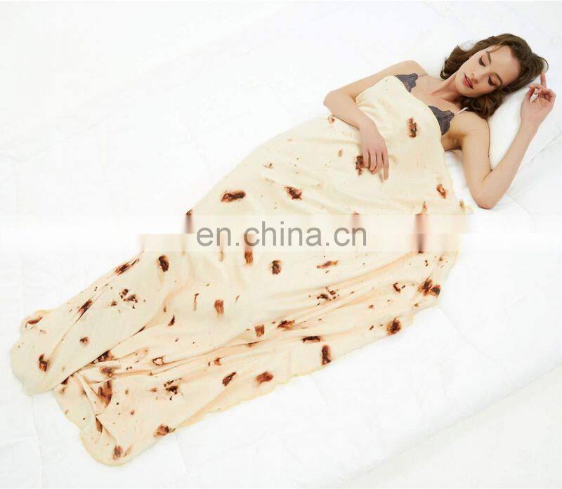 Mexican Pancakes Blanket Throw Blanket Flannel Fleece Burritos Tortilla Blanket