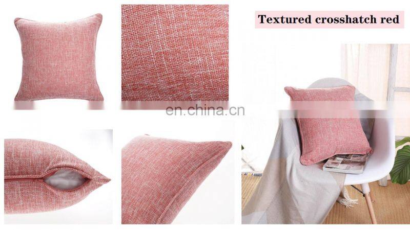 RTS Factory Price Textured Crosshatch Cationic Dyed Cushion Covers in stock
