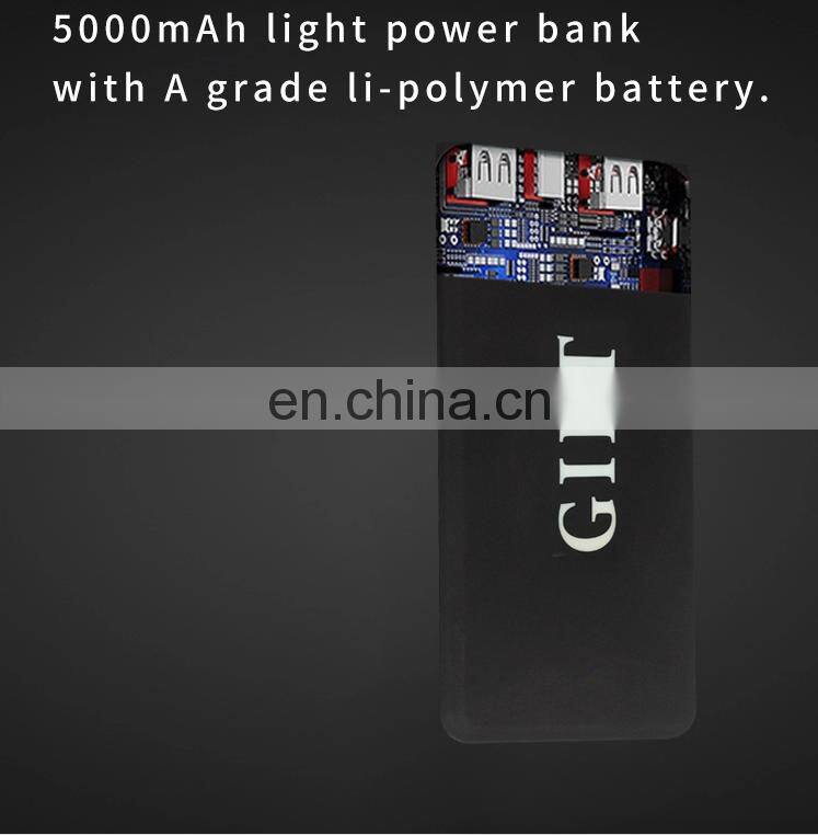 Type-C interface 5000mah customizable logo ultra-thin power bank