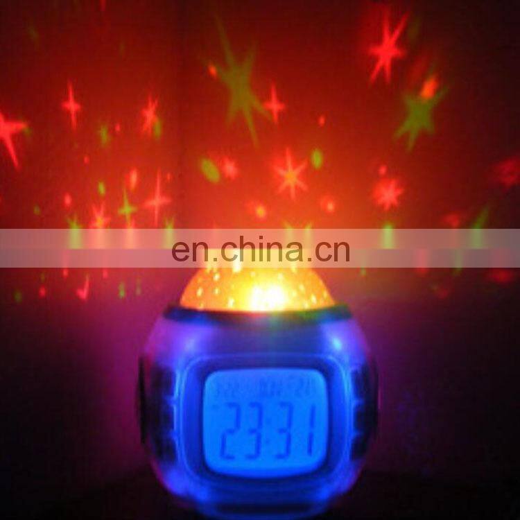 muti-colors Digital Thermometer led star sky projector clock
