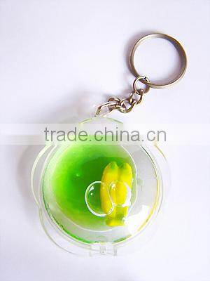 oil and liquid filled liquid timer keychains, mini keyring