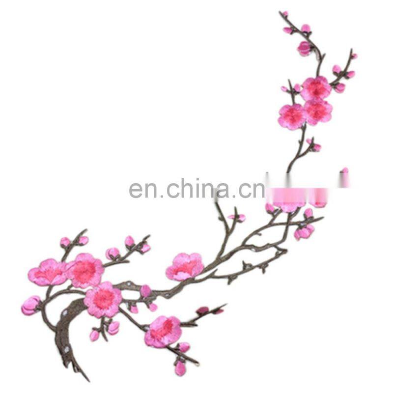 Plum Blossom Flower Applique Clothing Embroidery Patch Fabric Sticker Iron On Sew Craft Sewing Repair Embroidered