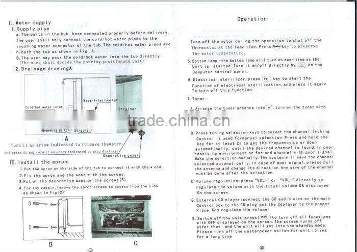 Square Freestanding Large Outdoor Hot Spa Whirlpool Portable Bathtub