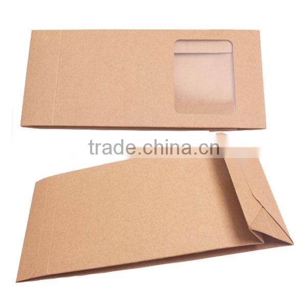 Environmental protection kraft paper shopping bag with clear window and sticker
