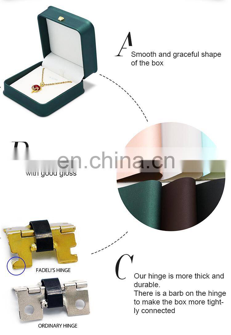 High quality luxury design lcustom logo travel jewelry box PU gift box pendent box