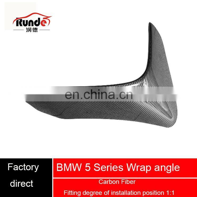 Runde Carbon Fiber Material Car Parts Front Bumper Lip Wrap Angle Suitable For BMW 5 Series F10 F18 Wrap Angle