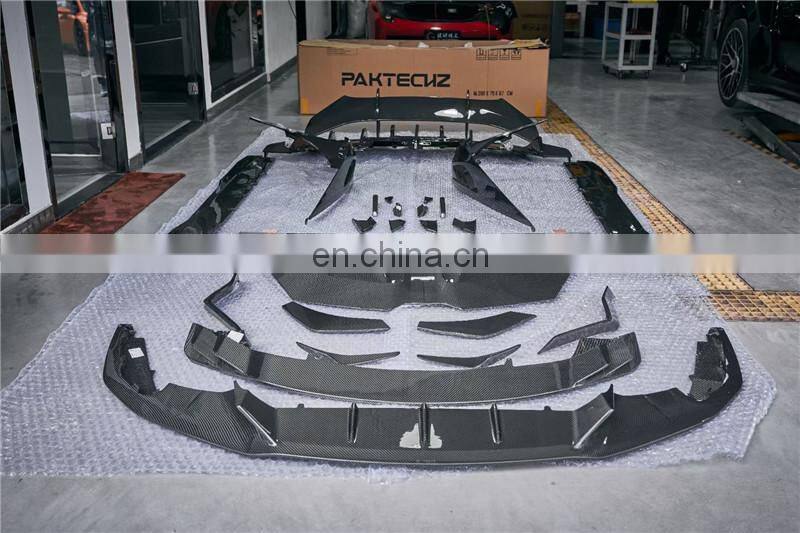 Runde Dry Carbon Fiber Kits For Lamborghini Huracan 580 610 EVO Upgrade Paktechz Body Kit Hood Front Rear Lip Fender Spoiler