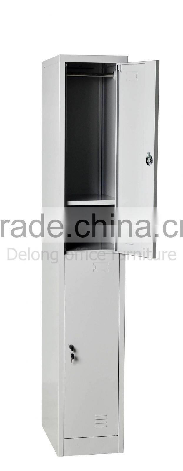 2 Door Powder Coated Steel Wardrobe Simple Storage School Lockers