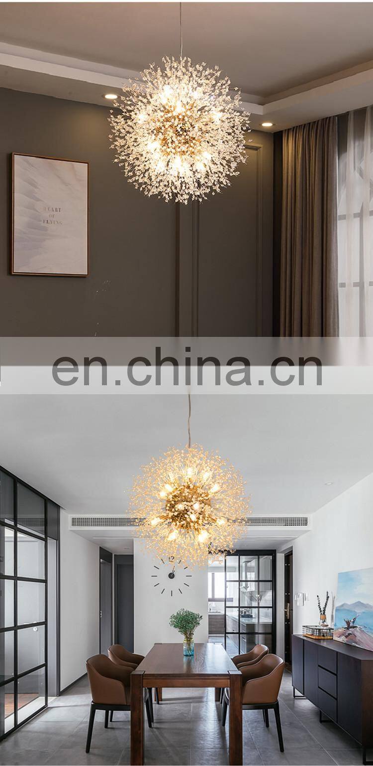 Modern LED Crystal Chandelier Light Pendant Hanging Lamp Dandelion Chandelier Lighting For Living Dining Room