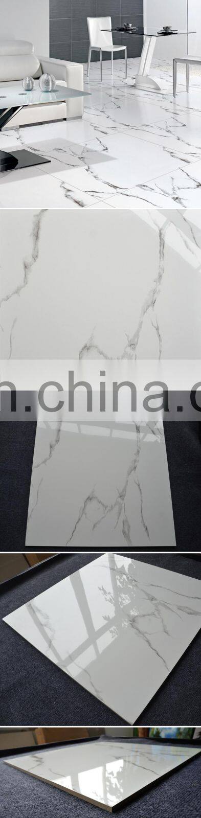 HB6452 building polished porcelain white marble look floor tiles