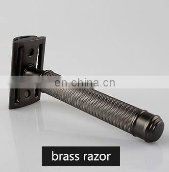 best selling mens metal black stainessless classics 2 blades baber shaving double edge safety razor set