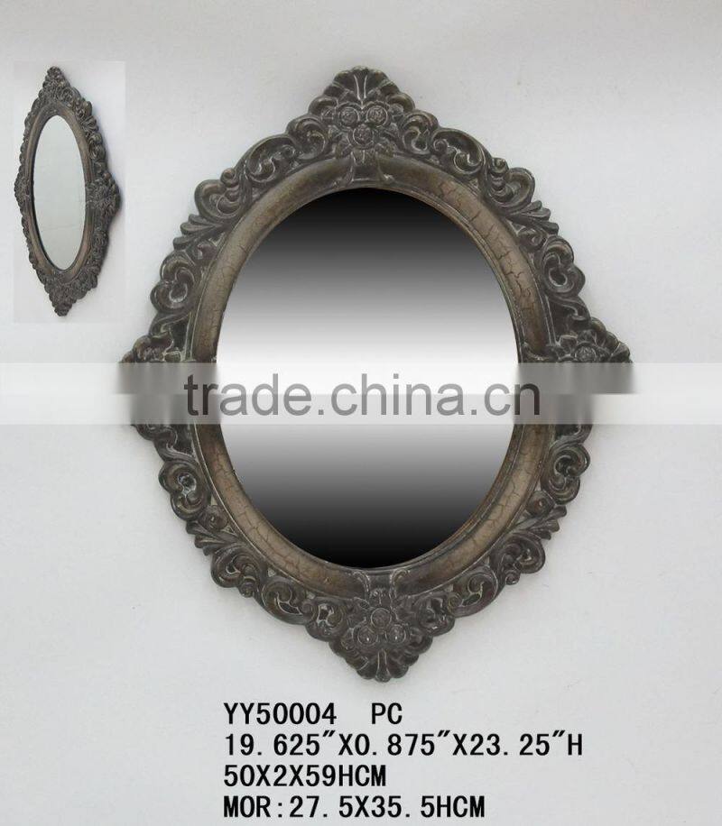 Resin decorative wall mirror, Oval mirror for wall decors, Home decors resin mirror in Europen style