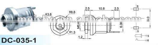 CE male 3.5mm diameter earphone jack in common use