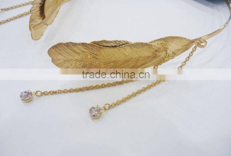 FASHION LEAVES RHINESTONE HAIR BAND