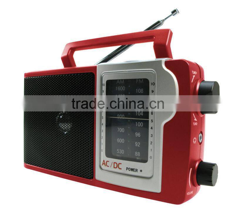 Fancy Red Classical Design Portable Analogue AM FM Radio