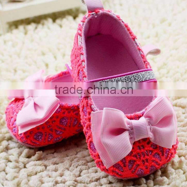 Baby shoes bowknot baby shoes pink color girl shoes cheap children shoes