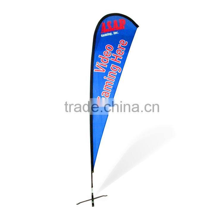Hotselling New Design Custom Printing Logo Beach Wing Open Feather Flag