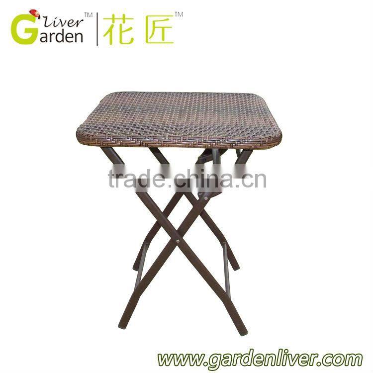 outdoor folding patio furniture wicker/rattan bistro set in antique copper HYT3367