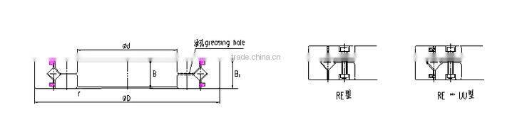 RE4010UUCC0 Crossed Roller Bearings (40x65x10mm) High rigidity slewing ring bearing
