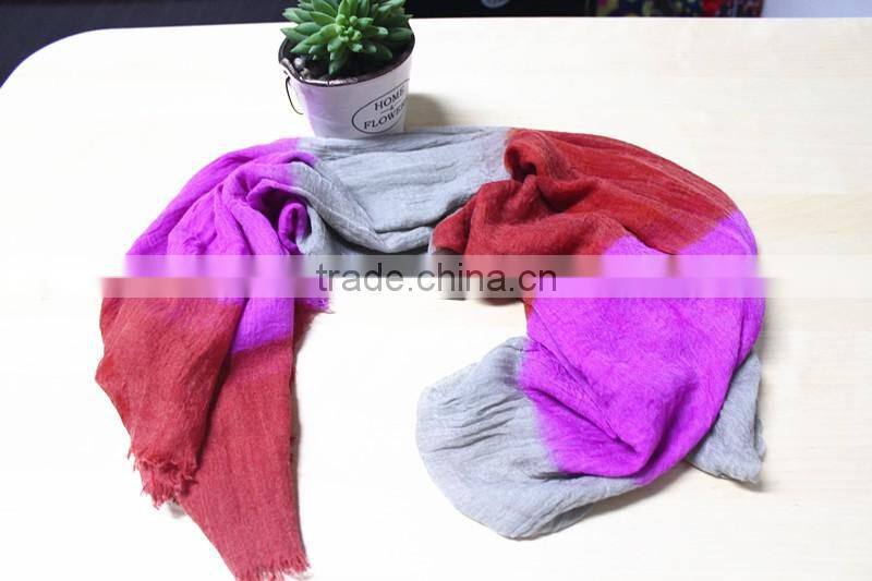 Fashionable polyester voile Dyeing long scarf