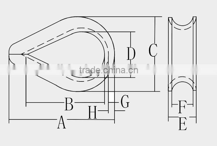 2014 galvanized carbon steel cable thimble with hot dipped galvanized