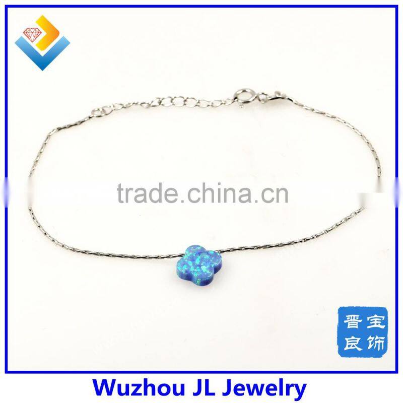 Wholesale Newest Design 4c flower opal jewelry 925 sterling silver bracelet opal flower bracelet