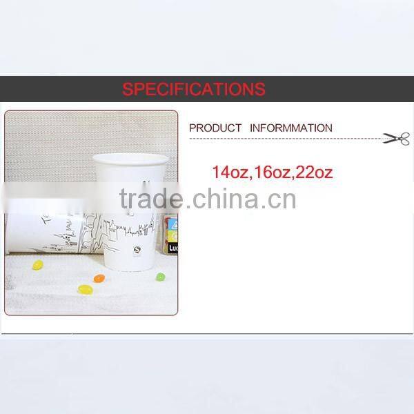 14oz,16oz,22oz disposable coffee cup with lid milk tee cup