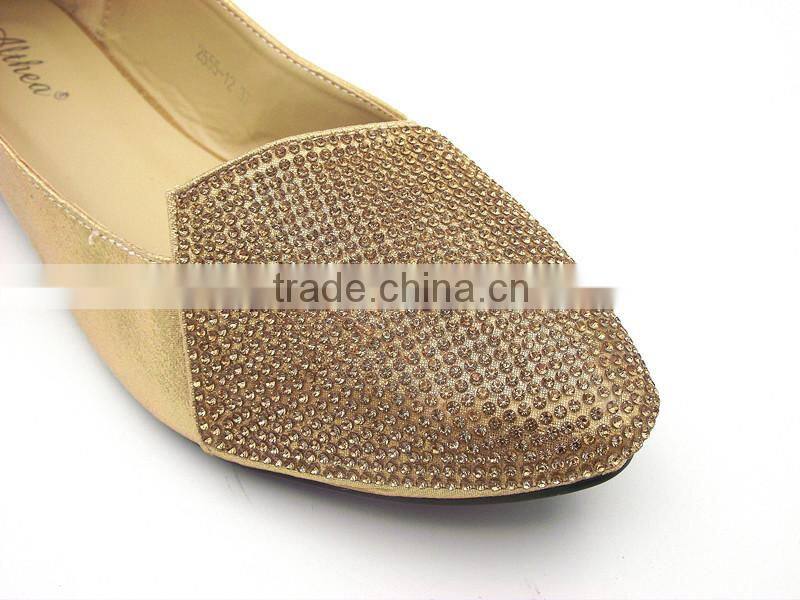 new design with diamond fashion dress flat shoes in stock