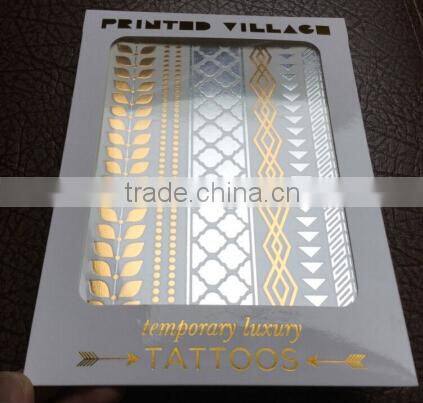 Men Body Tattoos Flash Waterproof Disposable Golden Tattoo Sticker Water Transfer Temporary Tattoo Wholesale Customized