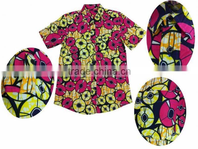 african batik fabric clothing mens t shirt in high quality