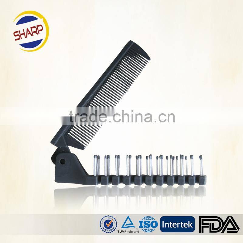 Plastic Folding Hair Comb, Biodegradable Travel Flodable Comb