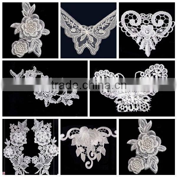 2015 Flower pattern bridal wedding dress applique with beads and sequins