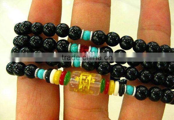 Wholesale fashion gemstone crackle agate beads bracelet jewelry