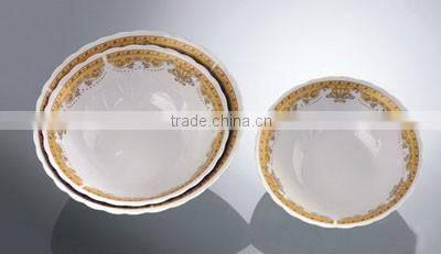 ceramic decal bowl with customer logo on bottom of the bowl