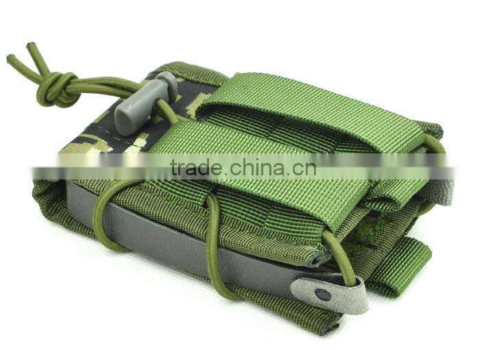 Camouflage molle tactical military knit mobile phone bag
