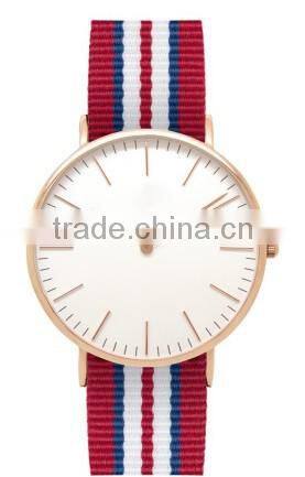 Hot-selling sport stainless steel watch with leather strap japan movt quartz watch stainless steel back