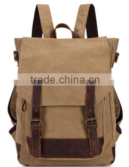 Unisex New Style Retro Vintage Waterproof Waxed Canvas Soft Laptop Backpack Travel Backpack For Young